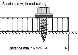 Fascia screw, thread-cutting