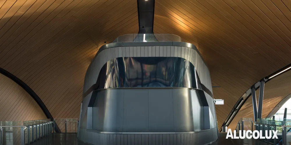 Alucolux anodized-look aluminium panels used at Te Puhinui Station Interchange in Anthracite Grey